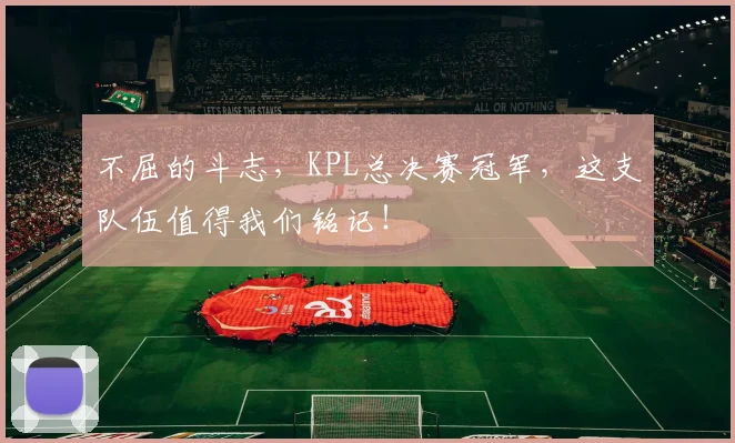 不屈的斗志，KPL总决赛冠军，这支队伍值得我们铭记！